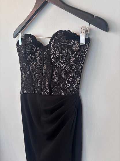 Galina Signature Strapless Black Lace Gown | Sz 2