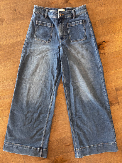 H&M Wide Leg Marine Jeans | Sz 6 / Long