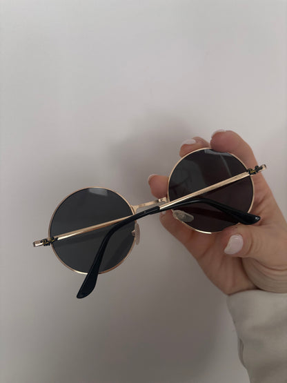Ray Ban Metal Round Sunglasses Gold/Black