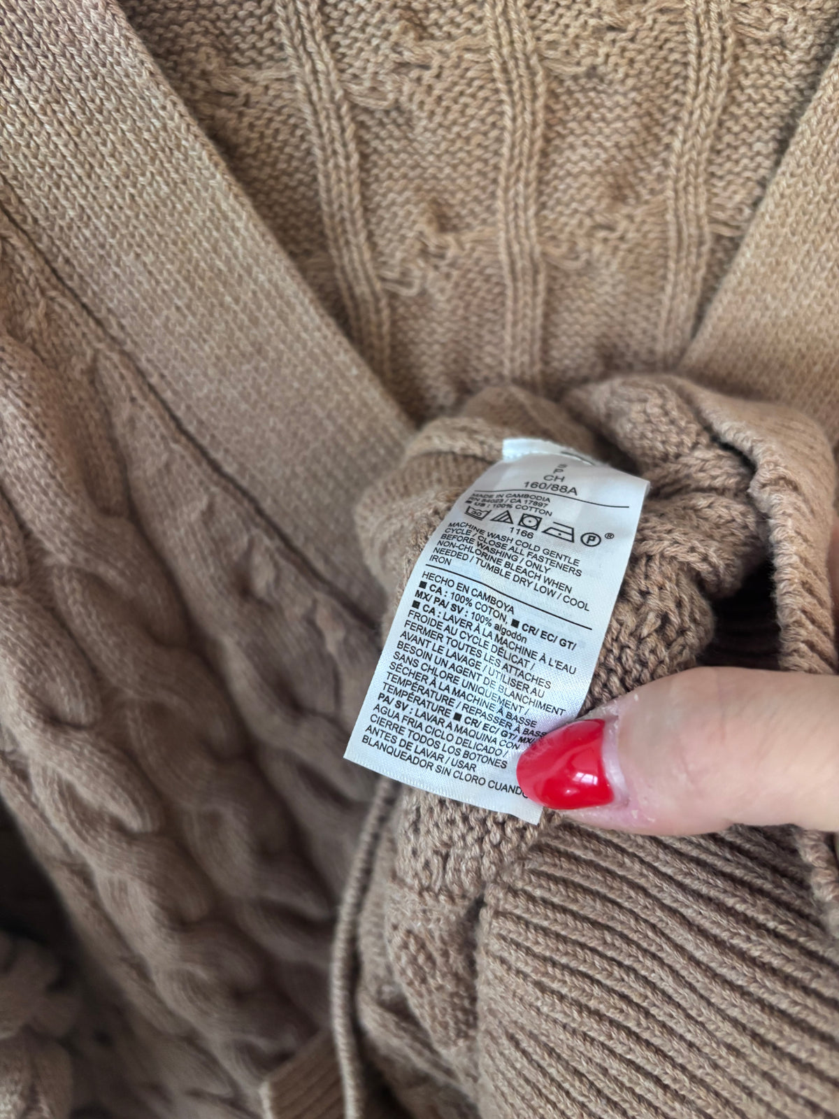 Old Navy Oversized Slouchy Cable-Knit Cardigan Sweater | Sz Small