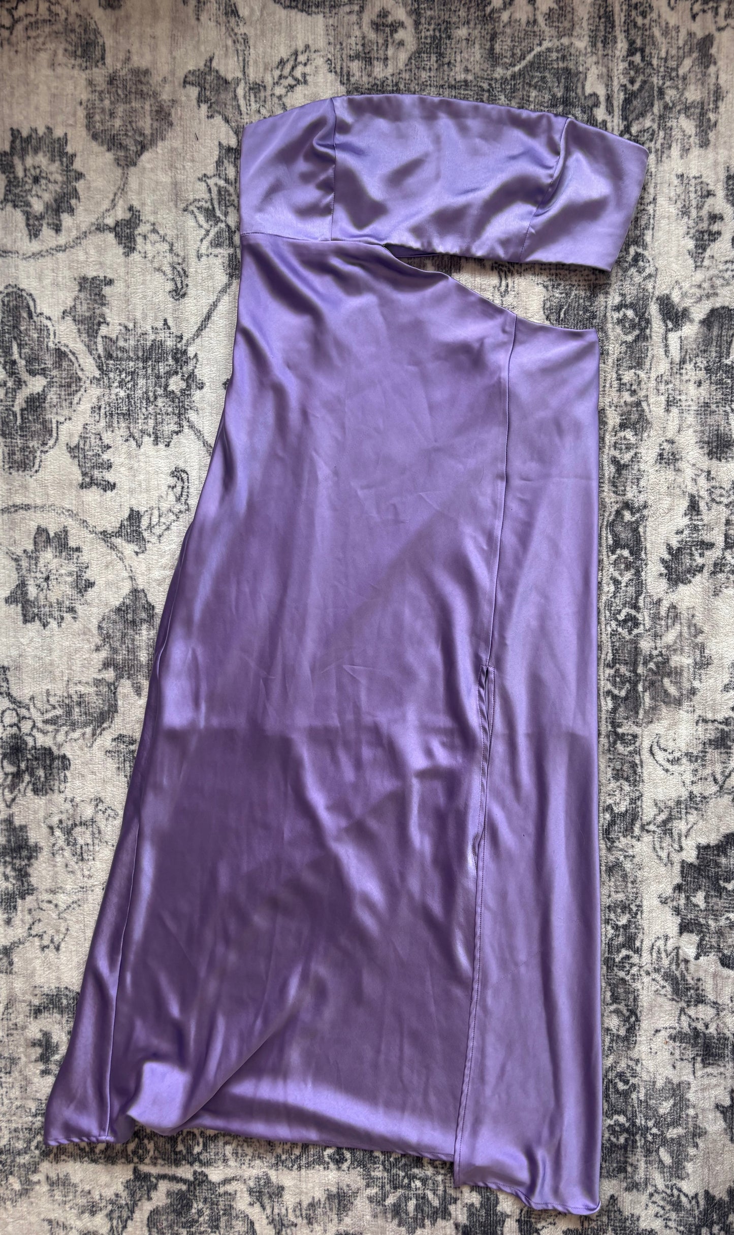 Dynamite Strapless Cut Out Satin Maxi Dress | Sz Large (Sz 10ish)