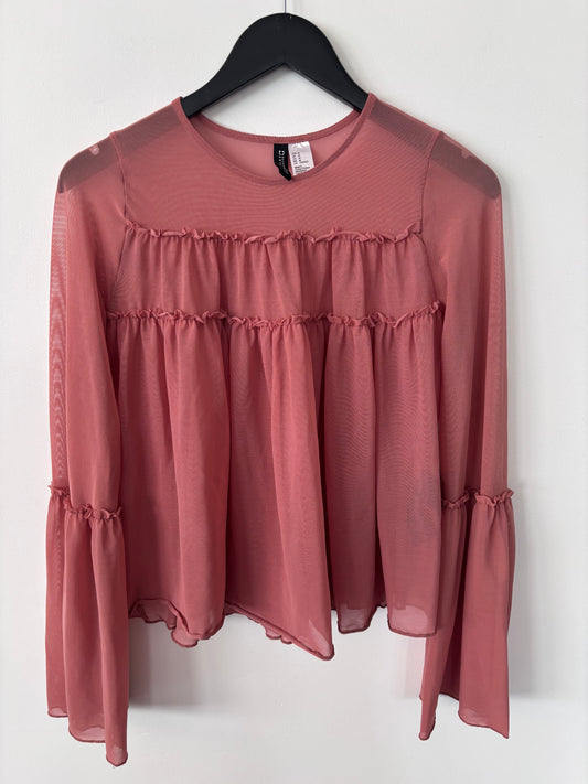H&M Divided Sheer Ruffled Blouse | Sz Medium