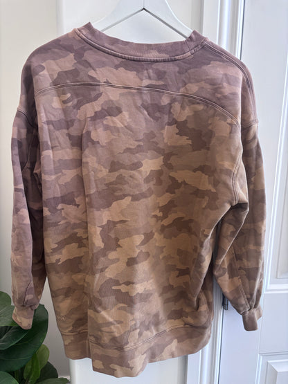 Lululemon Perfectly Oversized Crew in Camo Beige Multi | Sz Medium (best guess, fits Large)