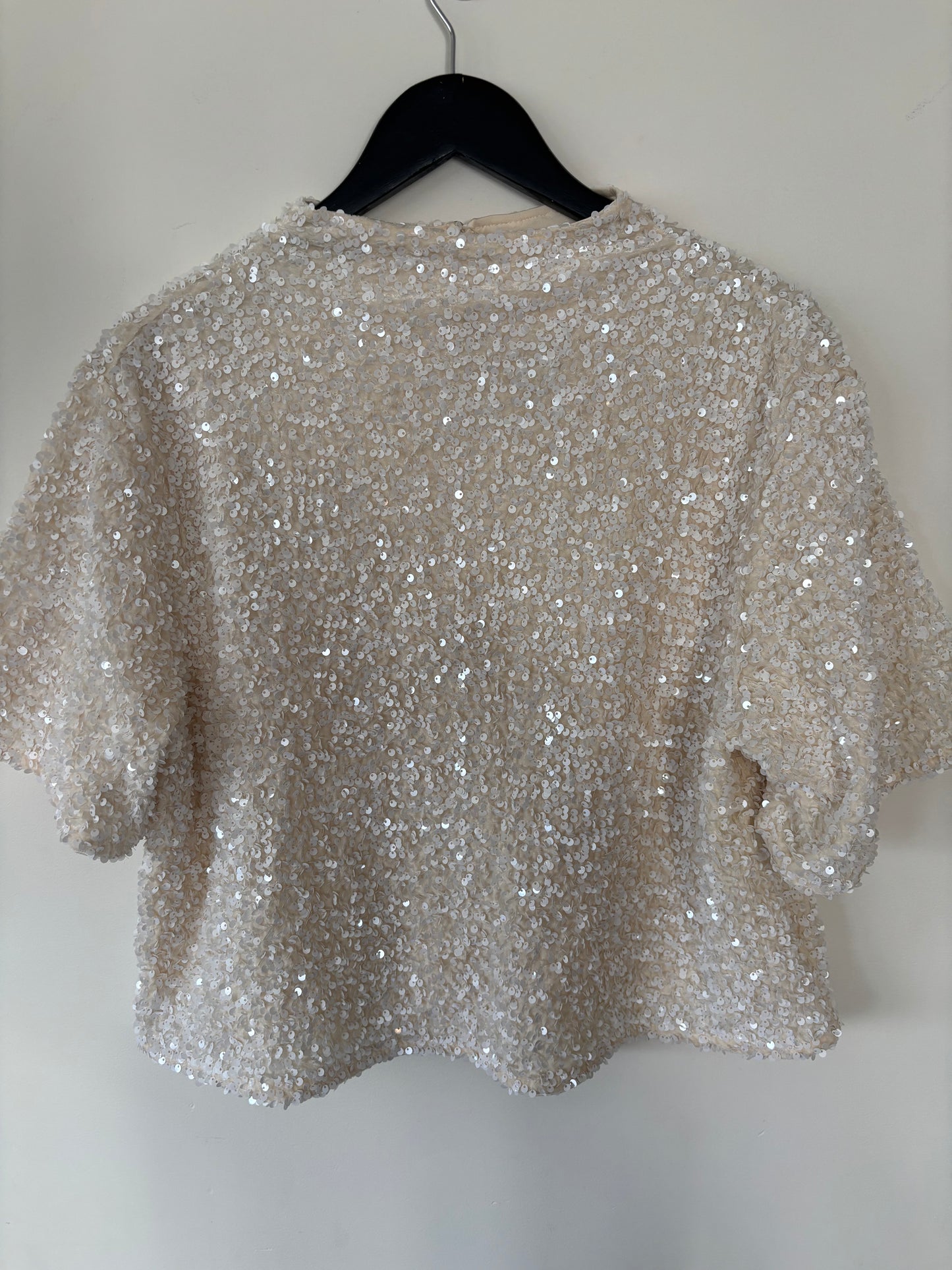 H&M Sequined Mock Neck Top  | Large (N104N19)