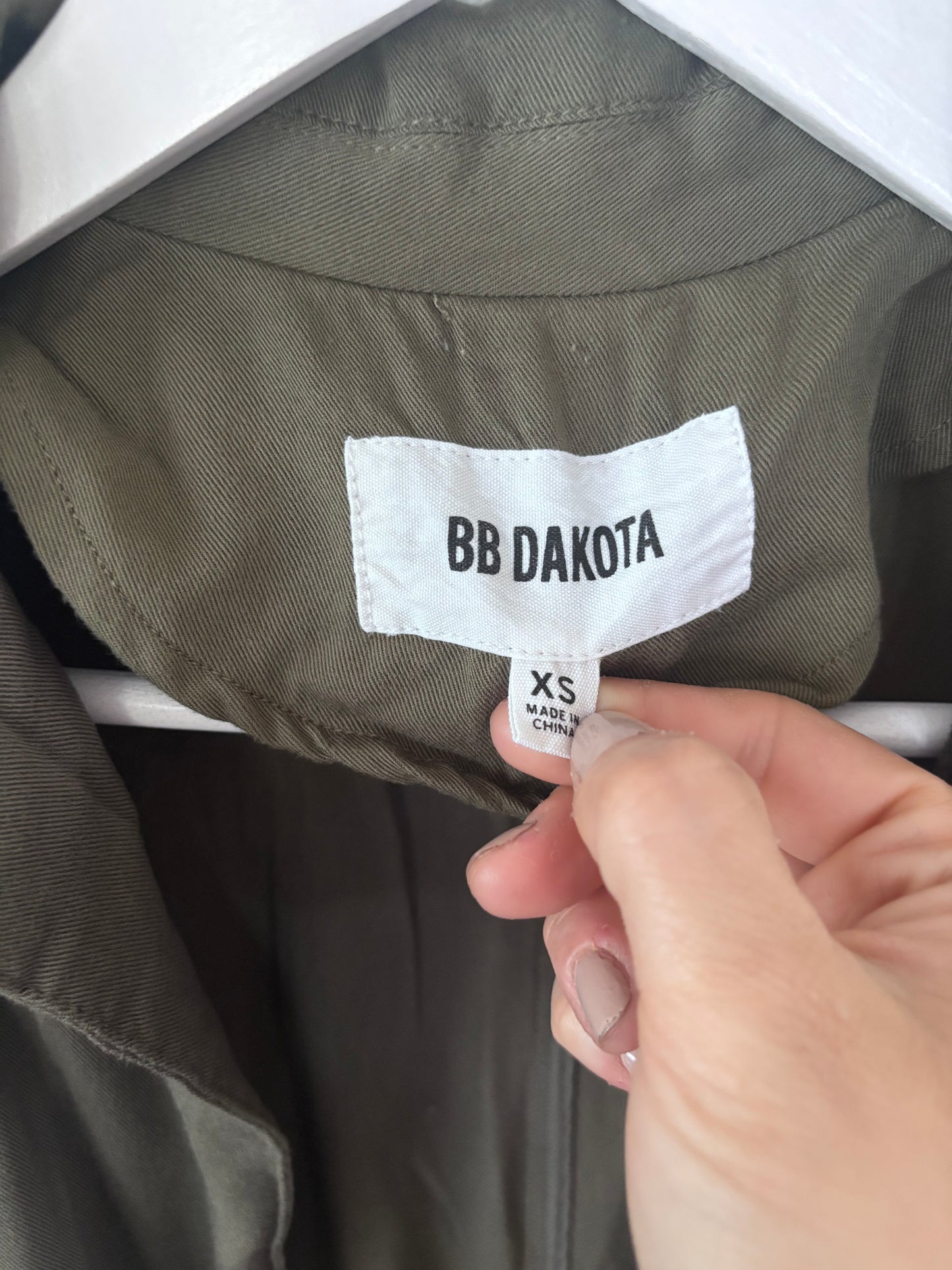 BB Dakota Green Trench Longline Vest | Sz XS (oversized)