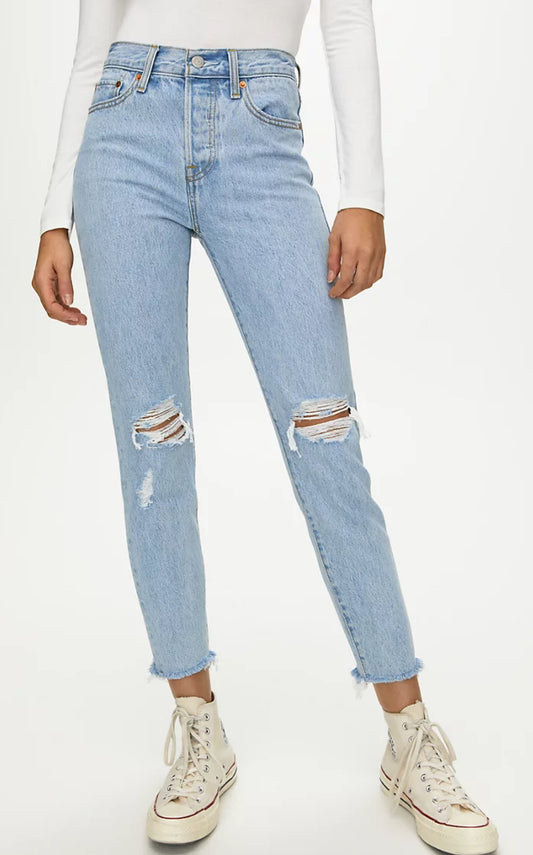 Levi's Wedgie Straight Distresed Denim | 28 (fit small**)