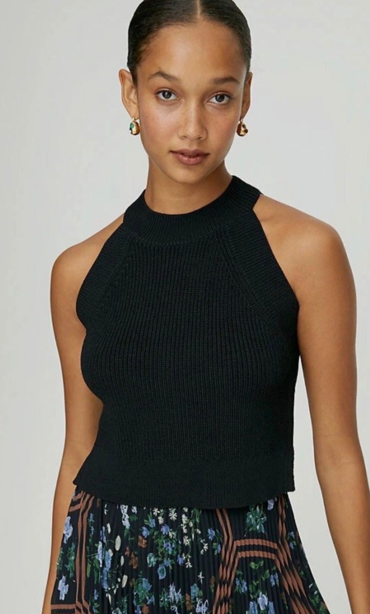 Wilfred Crevier Knit Ribbed Sleeveless Top in Black | Sz Medium
