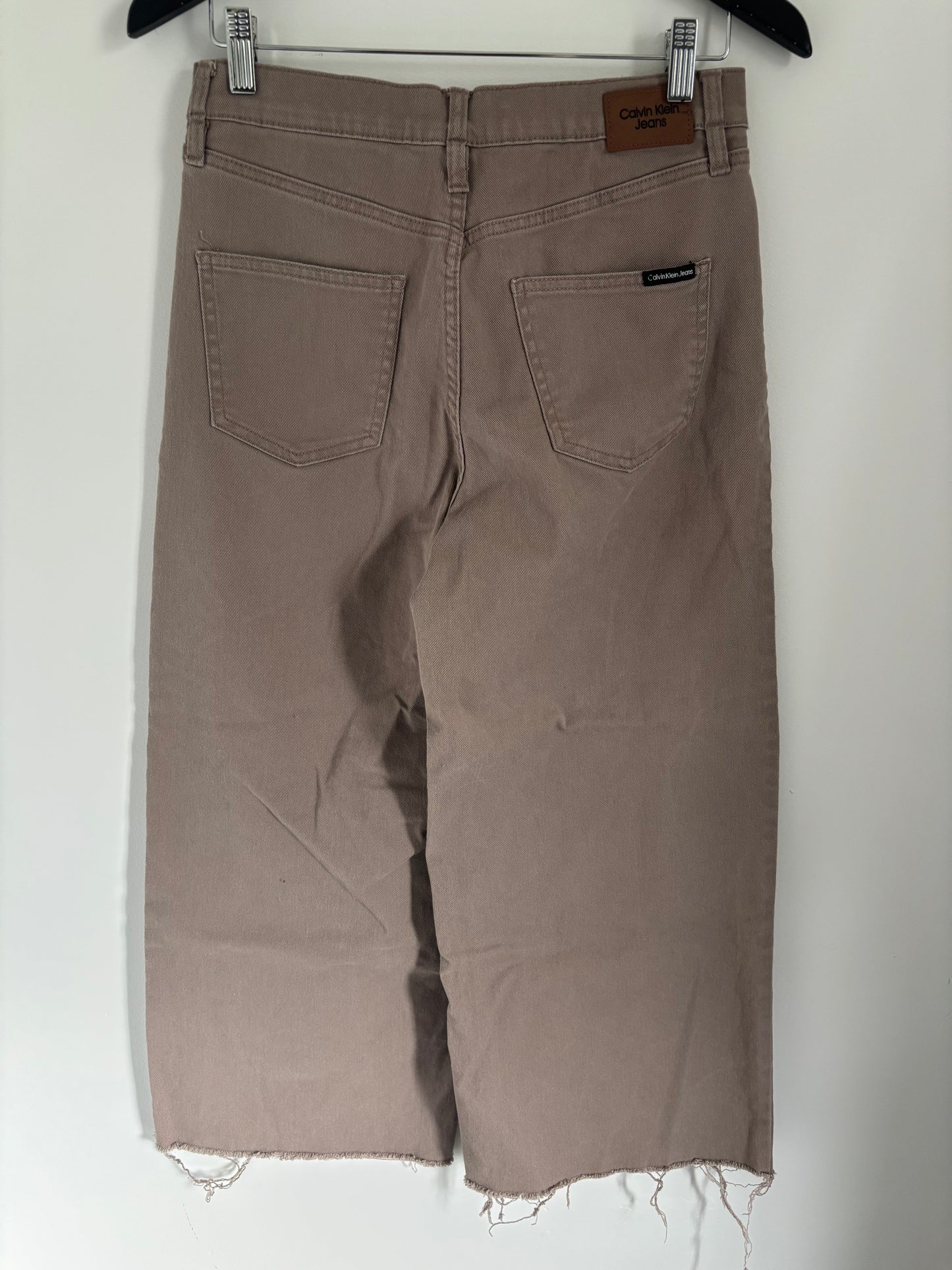 CK High Rise Wide Leg Brown Denim | 27