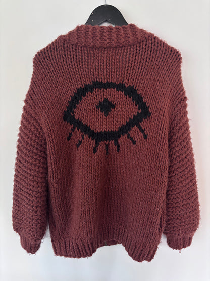 Jackson Rowe I See You Zipper Cardigan | Sz Small (Oversized)