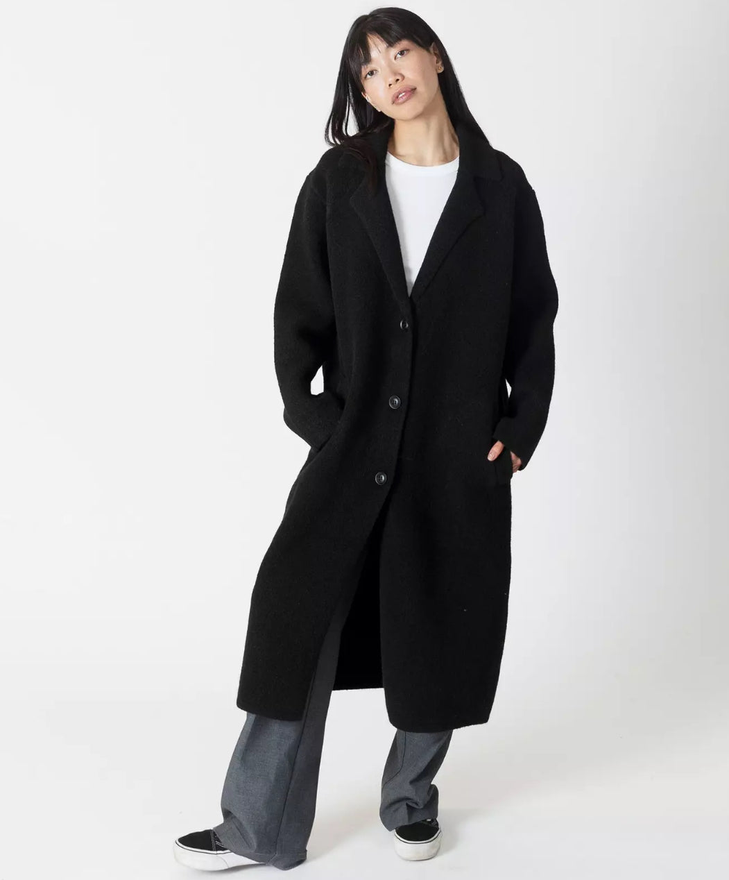 Lyla & Luxe Oversized Victoria Coat Dark Grey | Small (fits like medium or large)