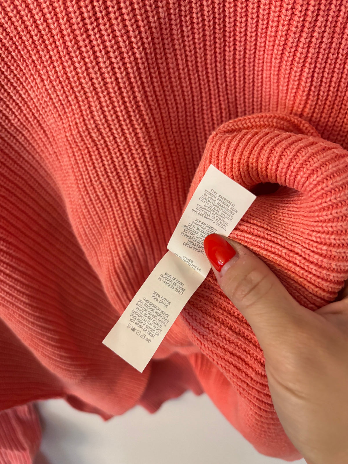 Aerie Beyond Sweater (Cropped) in Haute Coral | Sz Medium