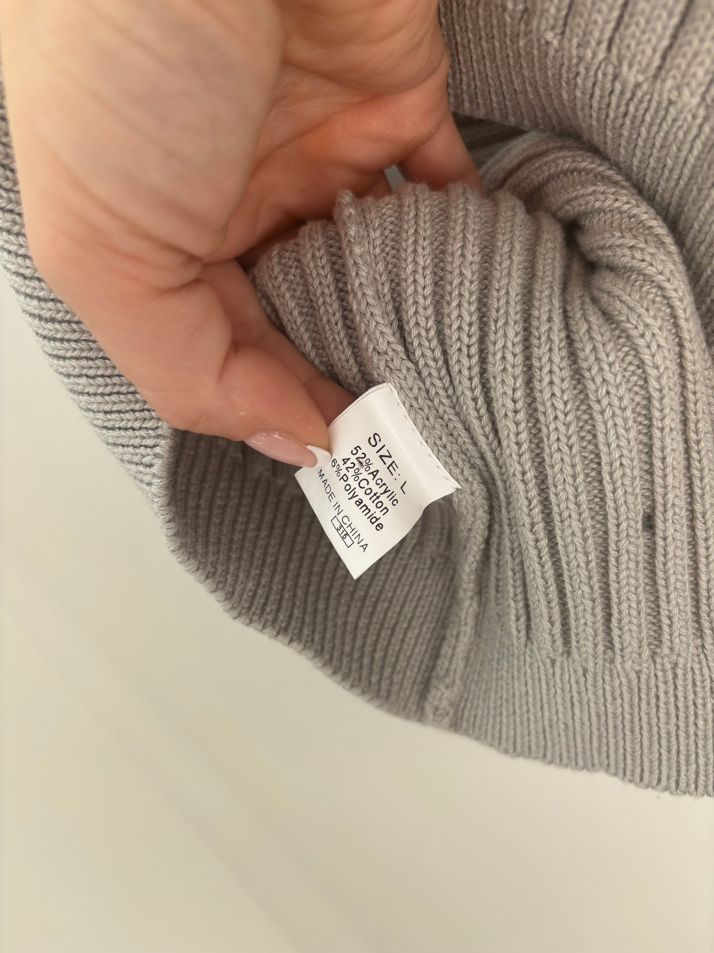 Knitted Cami Top in Grey/Green | Large