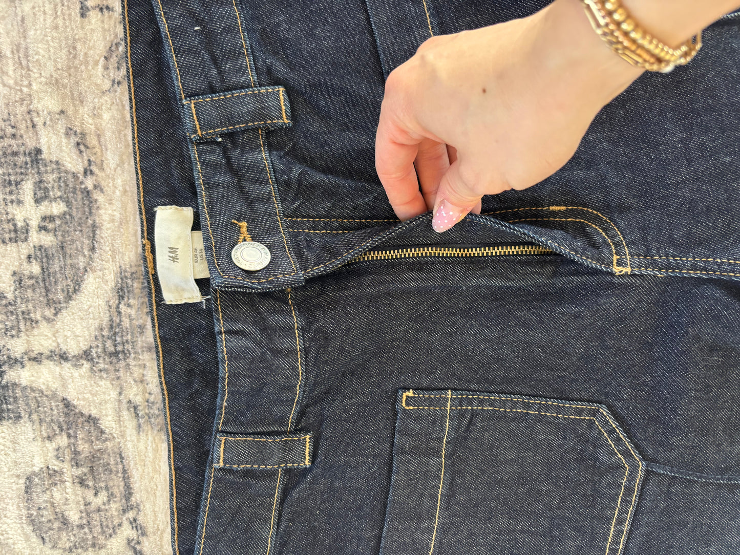 H&M Denim Creased Pants | Sz 14 (N108N19)