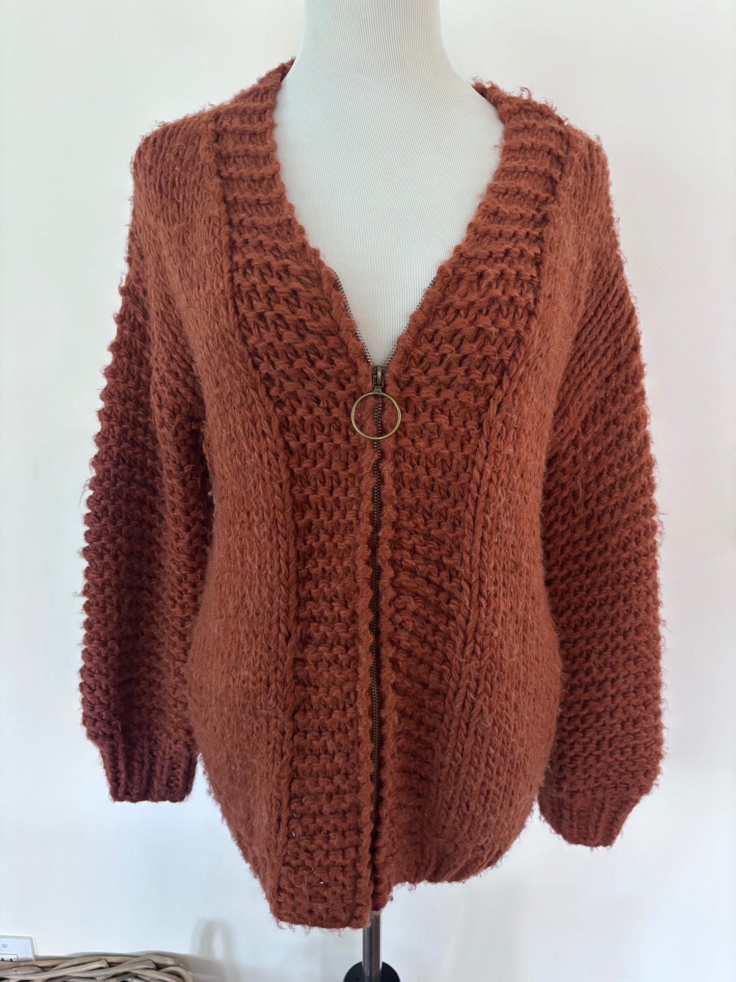 Jackson Rowe I See You Zipper Cardigan | Sz Small (Oversized)