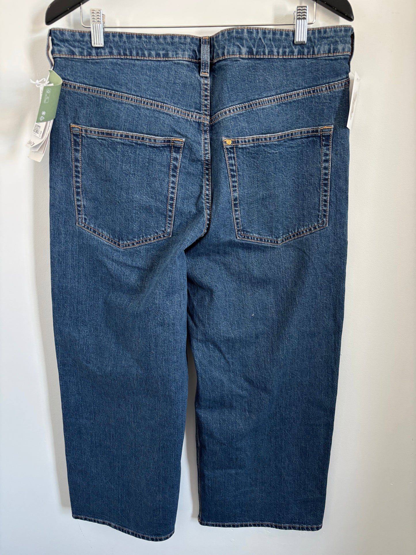 H&M &Denim NWT High Waist Wide Leg Cropped Jeans | Sz 33 or 16 (J153N19)