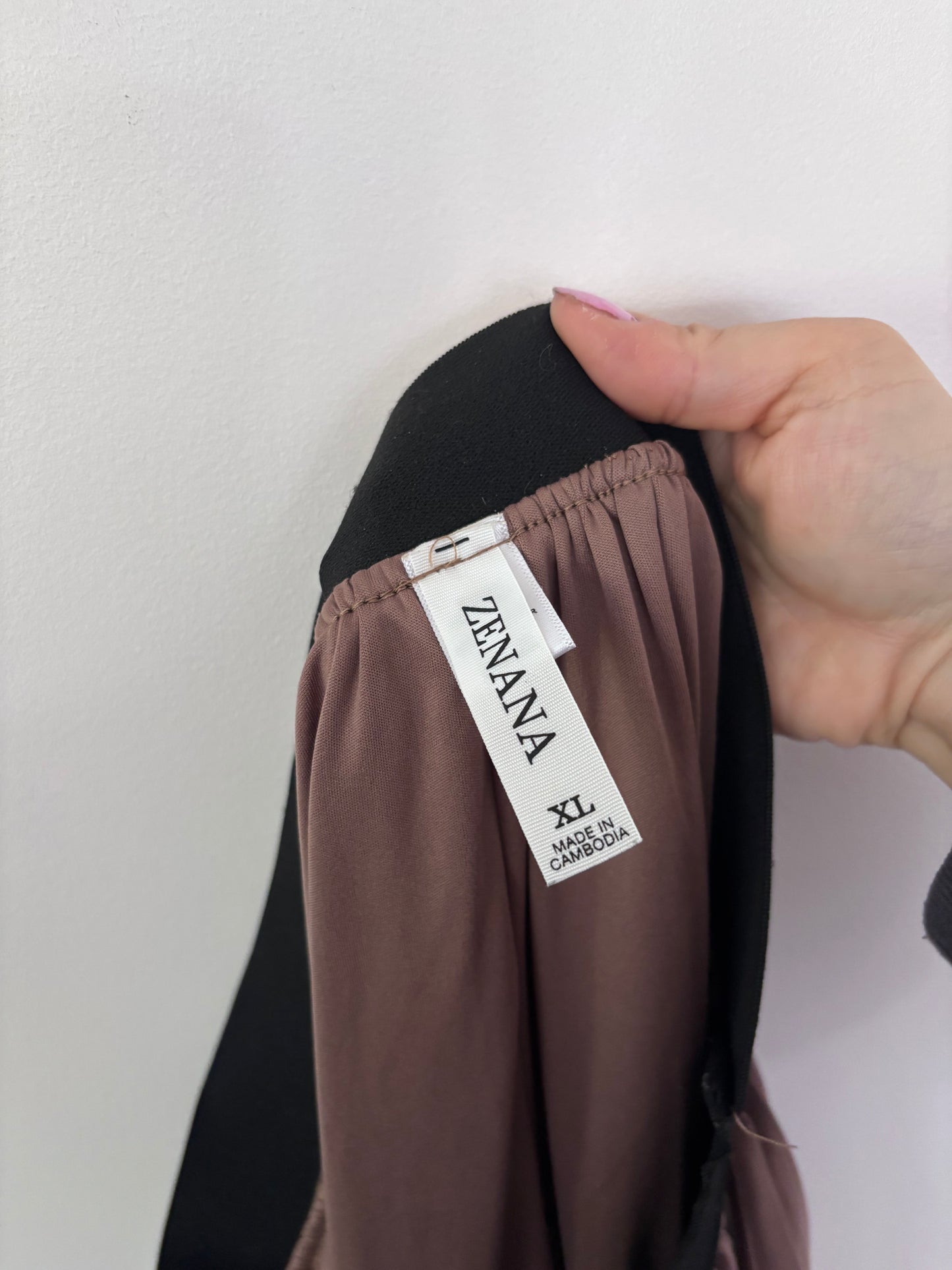 Zenana Brown Pleated Twirl Skirt | Sz XL