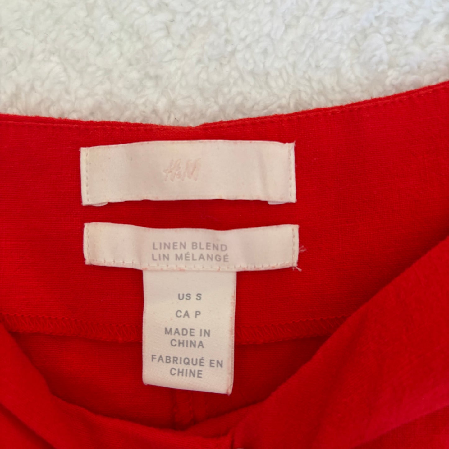 H&M Red Puff Sleeve Blouse | Small (O96P3)