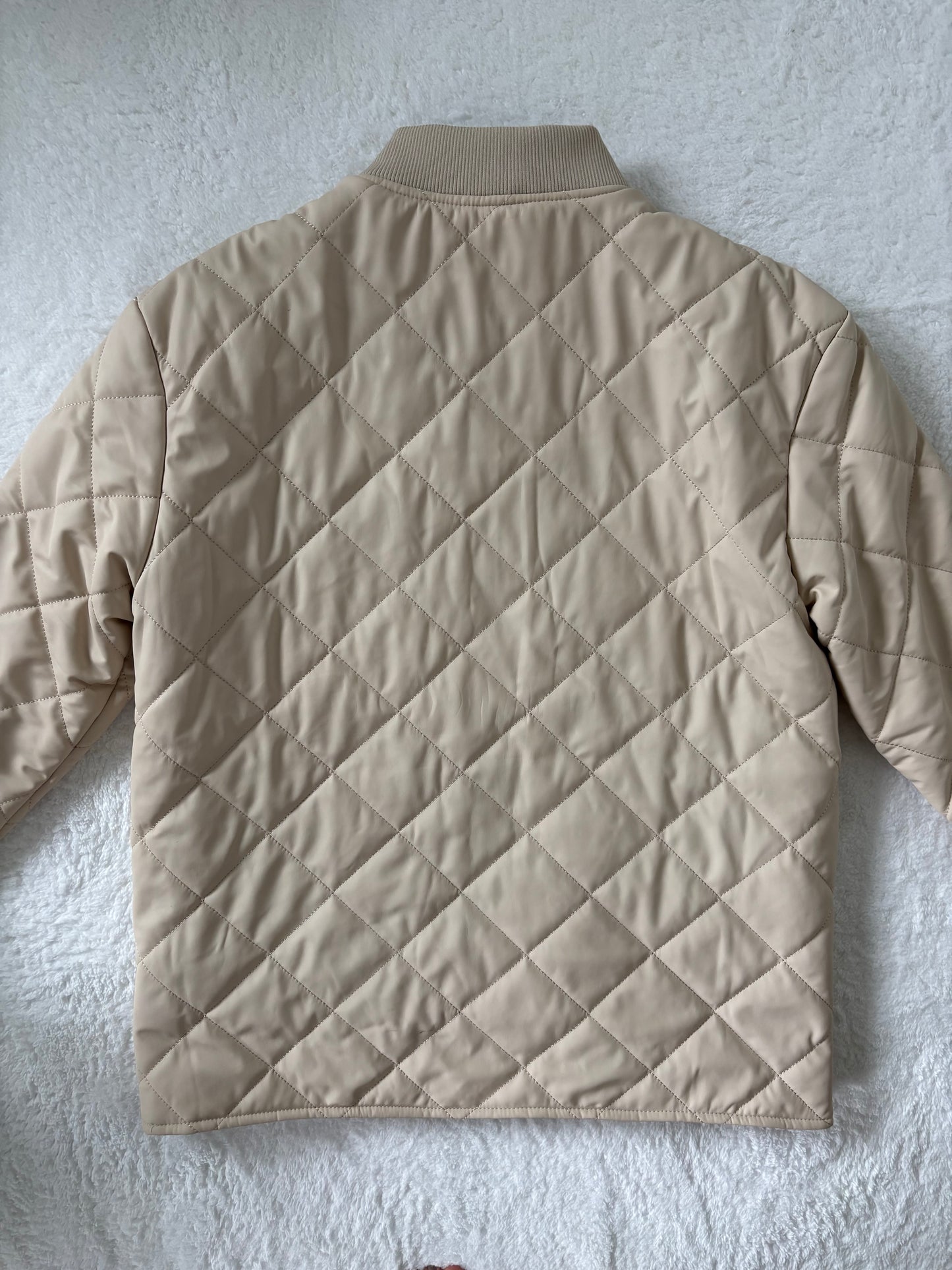 Dex Quilted Faux Matte Leather Jacket | Small (fits like generous medium) (O80G1)