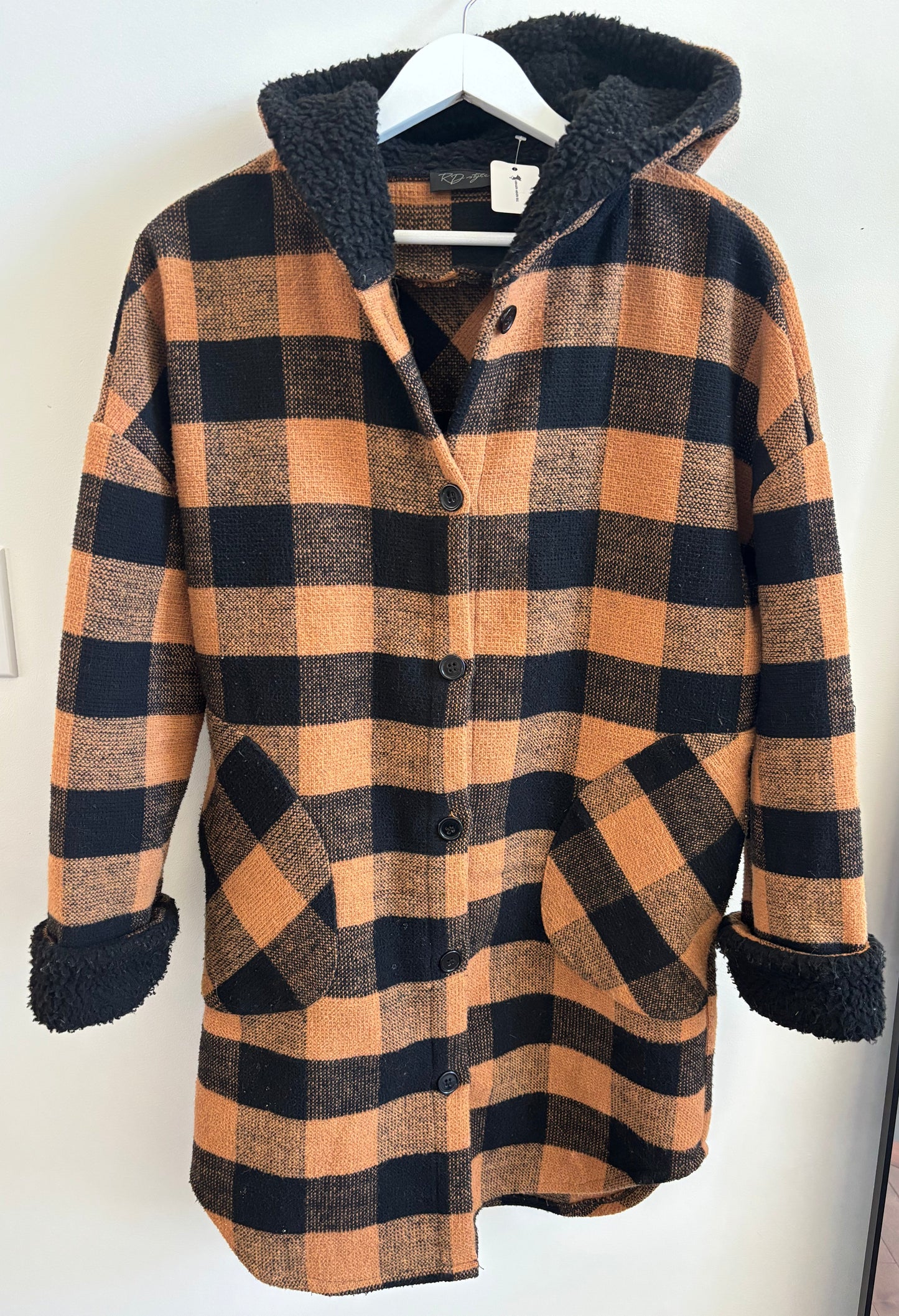 RD Style Hooded Plaid Jacket | XS (fits like medium) (O76LP)