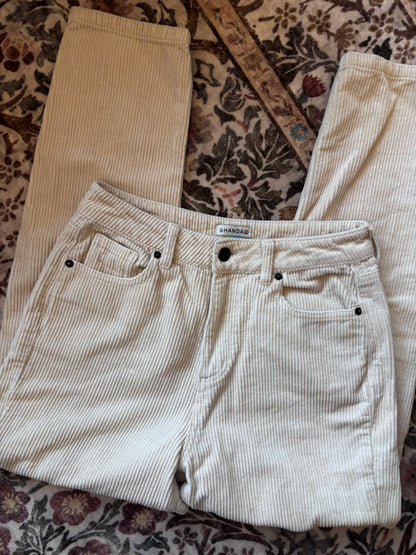 Ghanda Ecru Corduroy Jeans | Sz 8 (fits like sz 25 or 26)