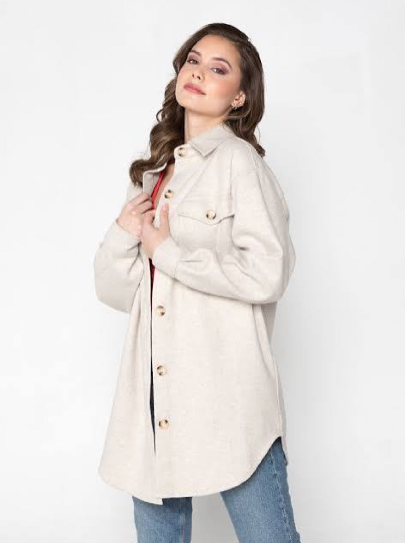 C'est Moi Beige Jacket | OS (would fit a large)