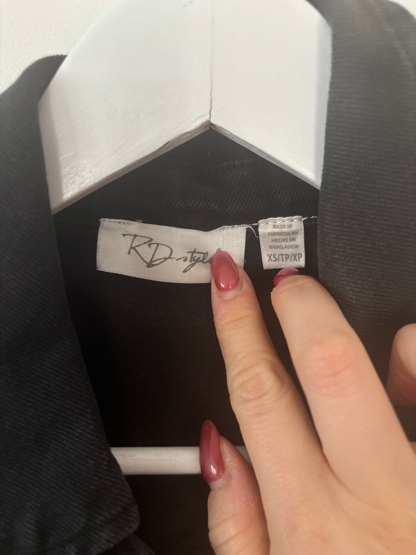 RD Style Black Denim Jacket | XS (fits like size small)(J26P3)