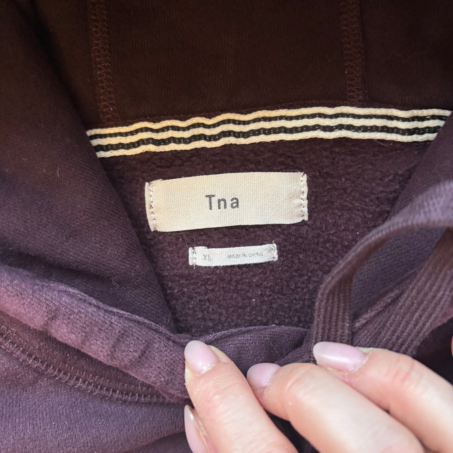 TNA Baltic Embroidered Dark Purple Hoodie | Sz XL