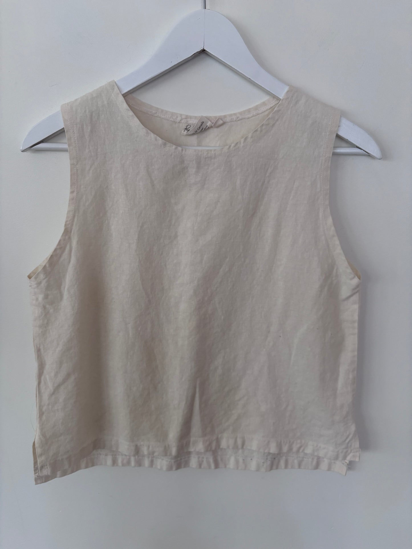 Peplum Co Linen Tara Top in Buttercream | Sz Small