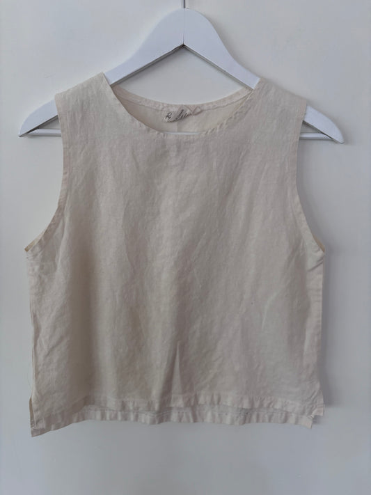 Peplum Co Linen Tara Top in Buttercream | Sz Small