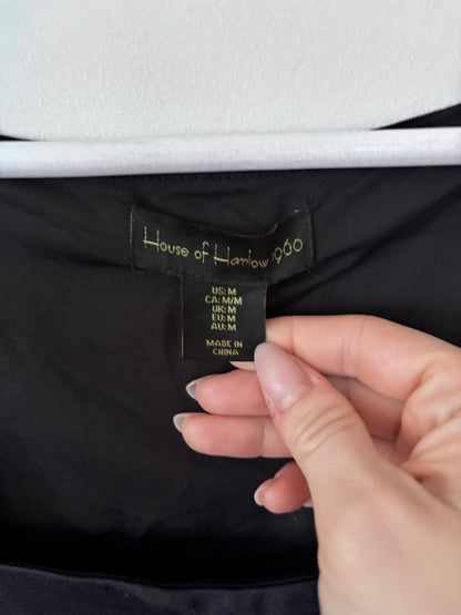 House of Harlow Square Neck Black Bodysuit | Sz Medium