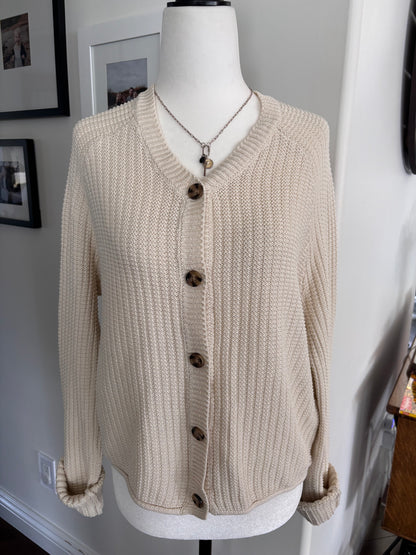 Jackson Rowe Cream Button Up Cardigan | Sz XS