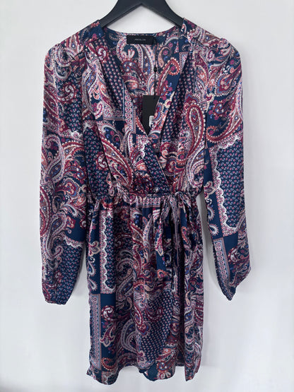 AngelEye Paisley Faux Wrap Dress NWT | Sz Small