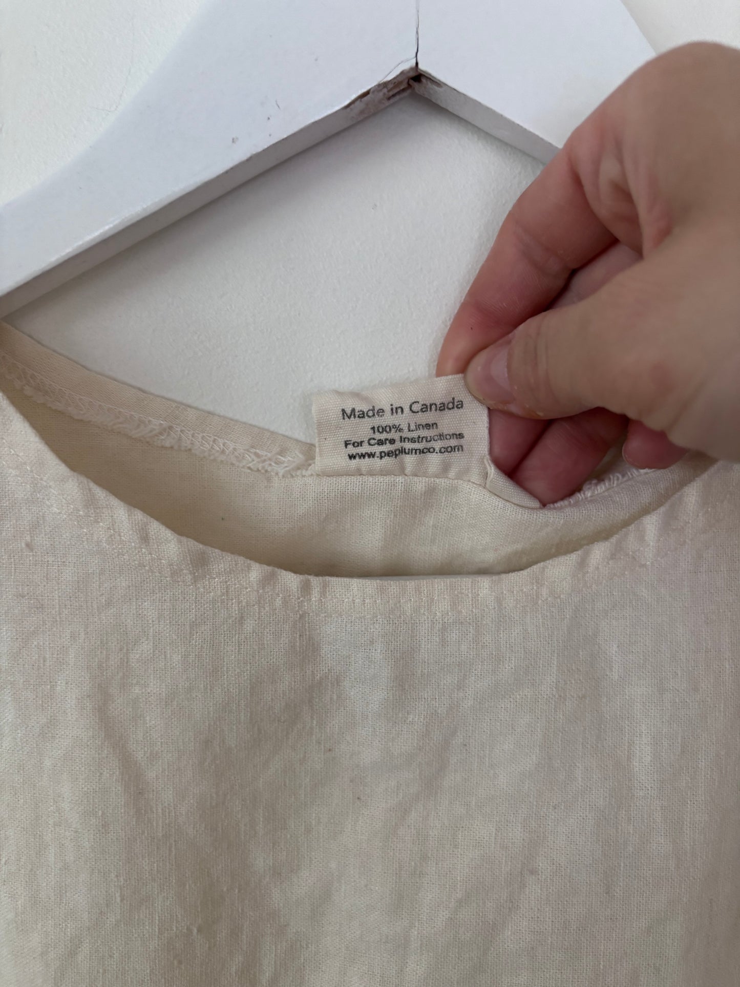 Peplum Co Linen Tara Top in Buttercream | Sz Small