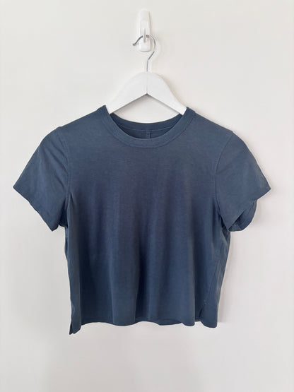 Lululemon Classic Fit Cotton Blend T Shirt True Navy | Sz 2/4 (small)