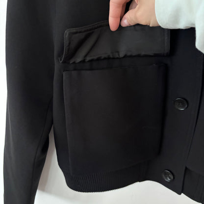 Zara Black Button Up Bomber Jacket | Sz Medium