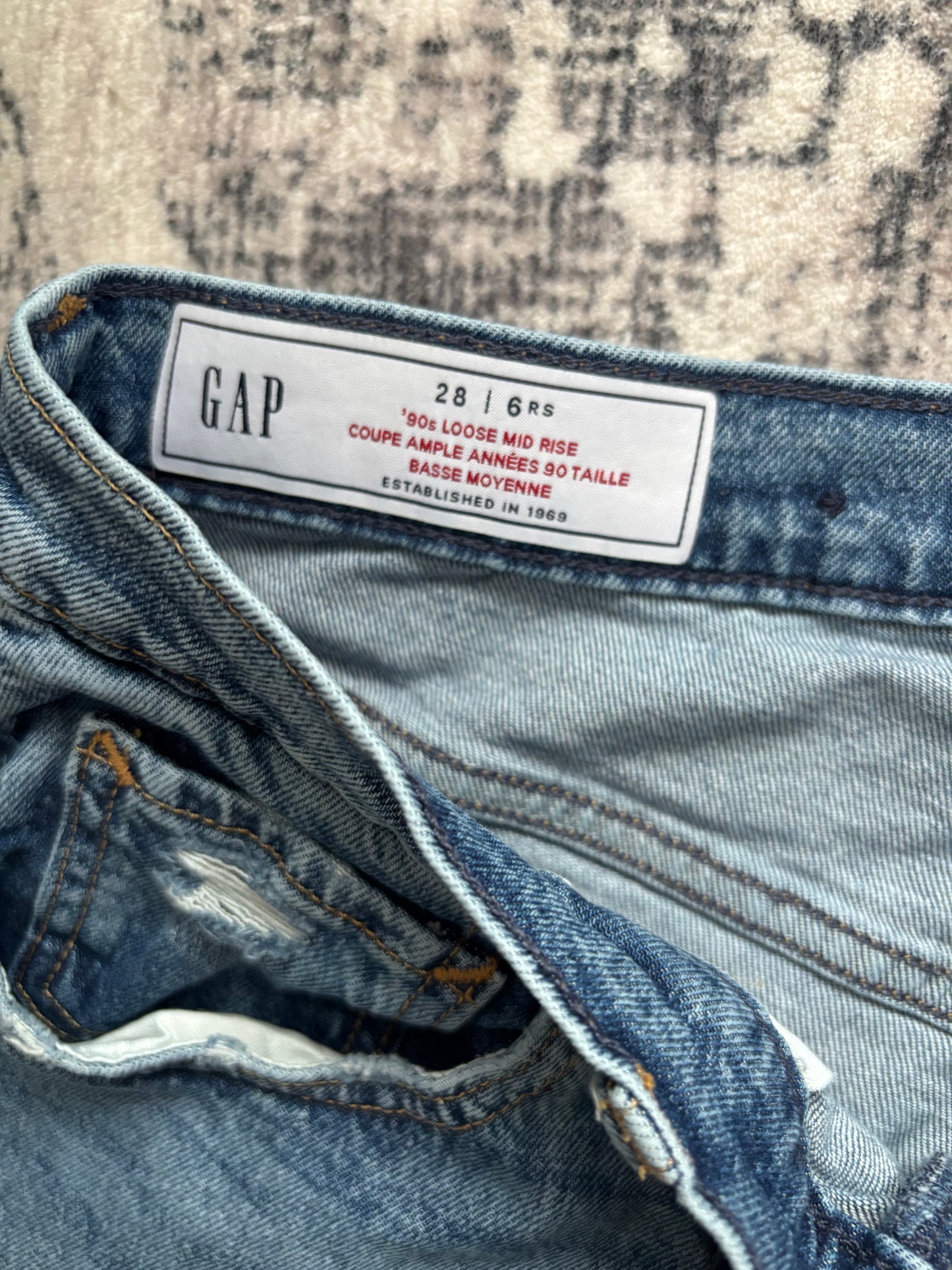 Gap 90s Loose Mid Rise Jeans (inseam 28")| Sz 28 or 6 (J137E13)