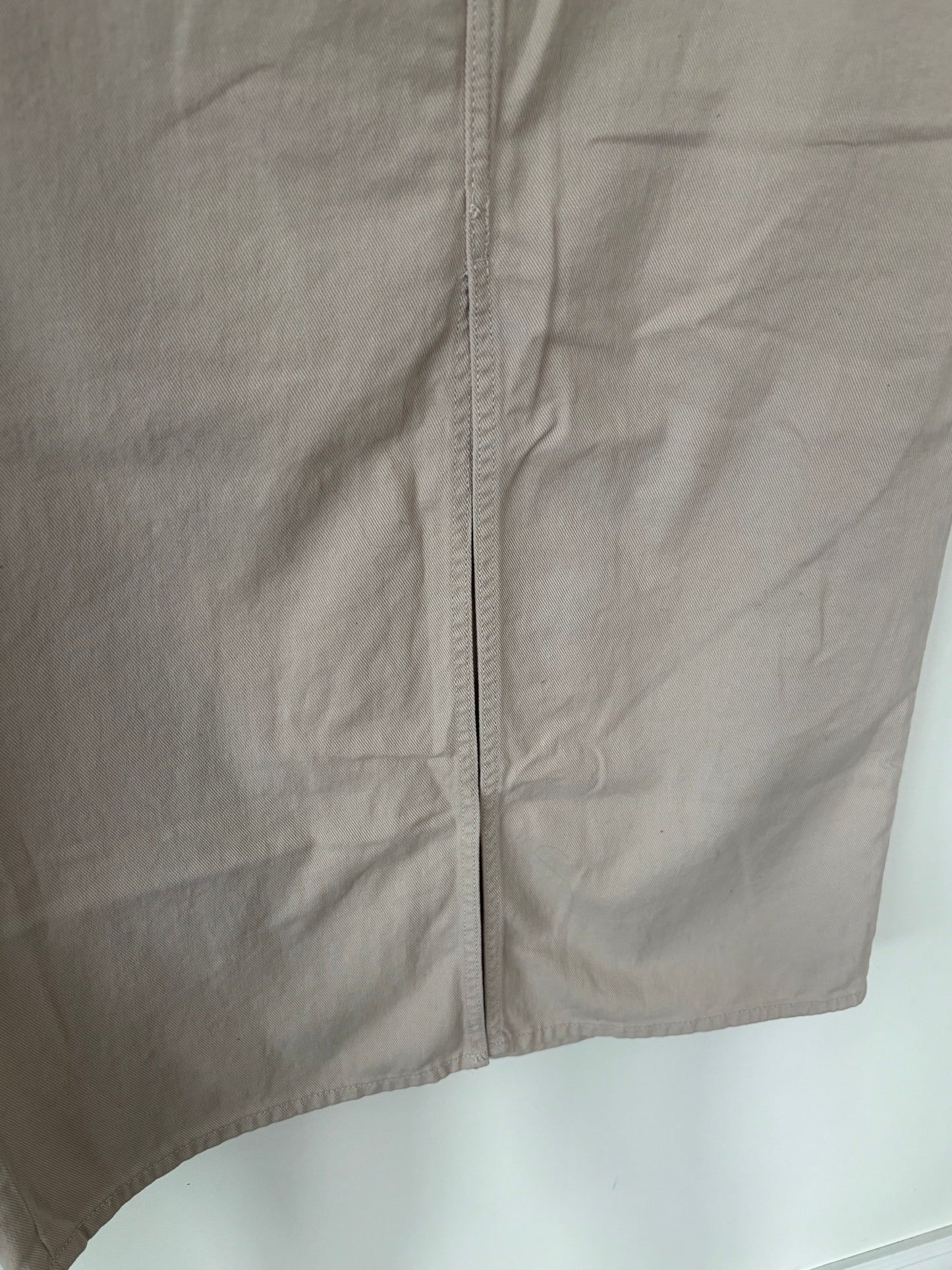 H&M Light Tan Denim Midi Skirt | Sz 14 or 32 (F81N19)