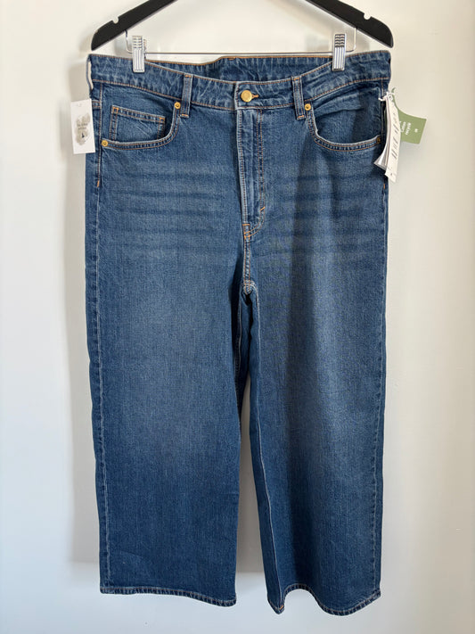 H&M &Denim NWT High Waist Wide Leg Cropped Jeans | Sz 33 or 16 (J153N19)