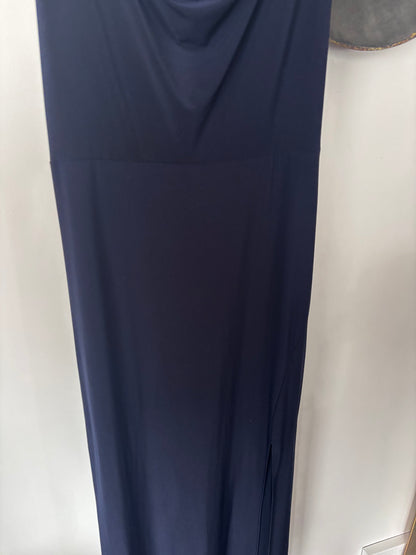Le Chateau Navy Cowl Neck Maxi Dress | Sz Large