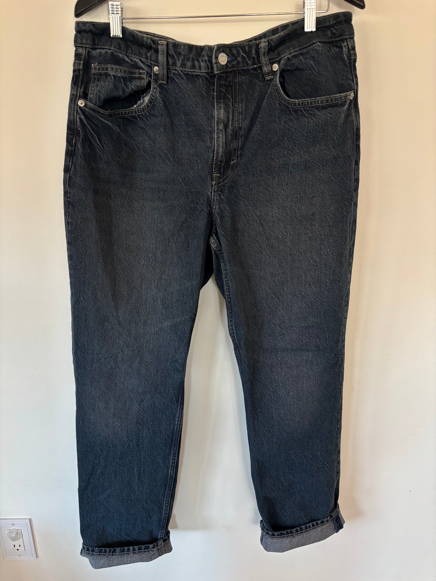 H&M Dark Wash HR Straight Leg Denim | Sz 16 (N14N19)