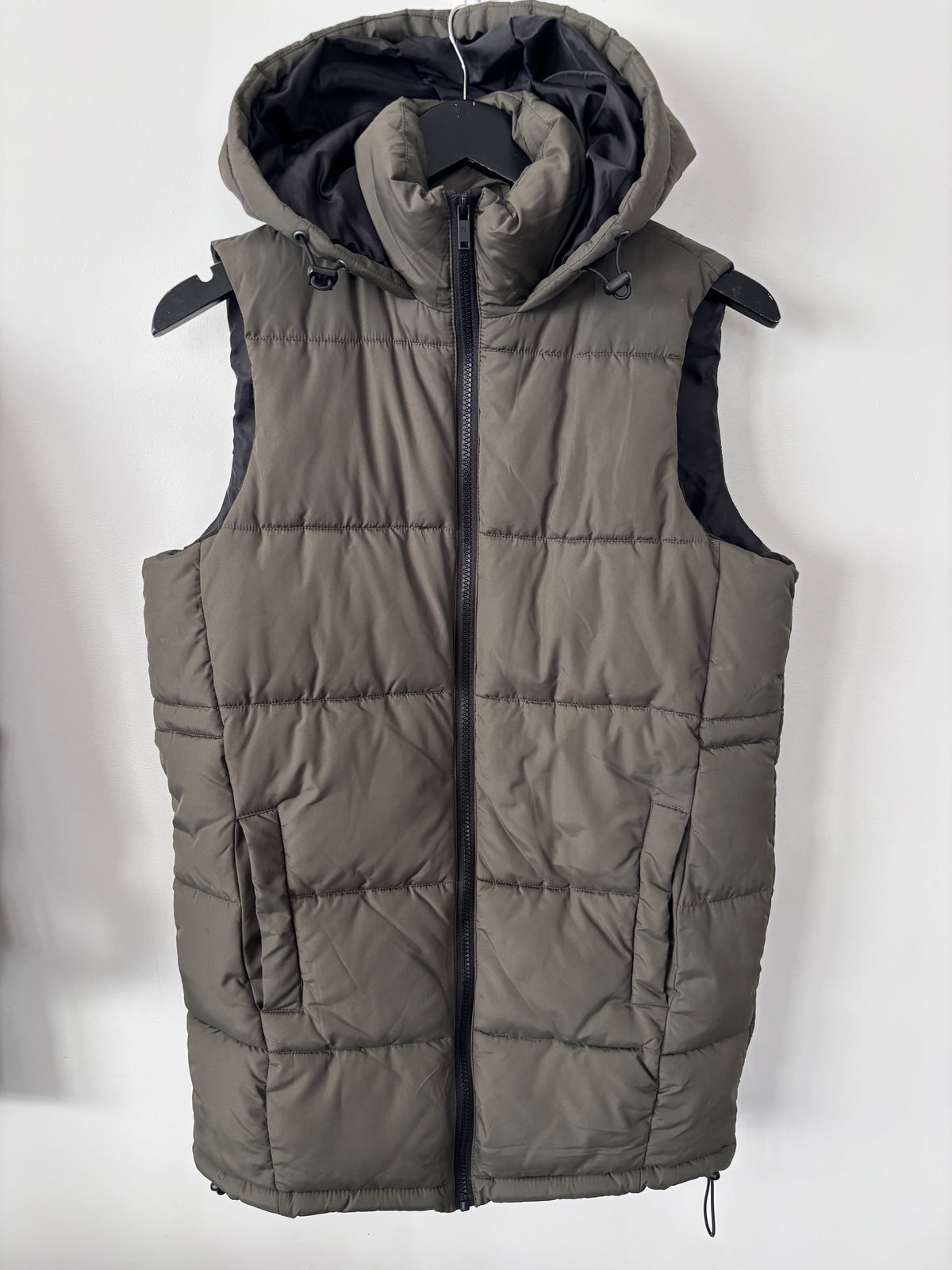 Noisy May Green Aurora Hooded Puffer Vest | Sz XS