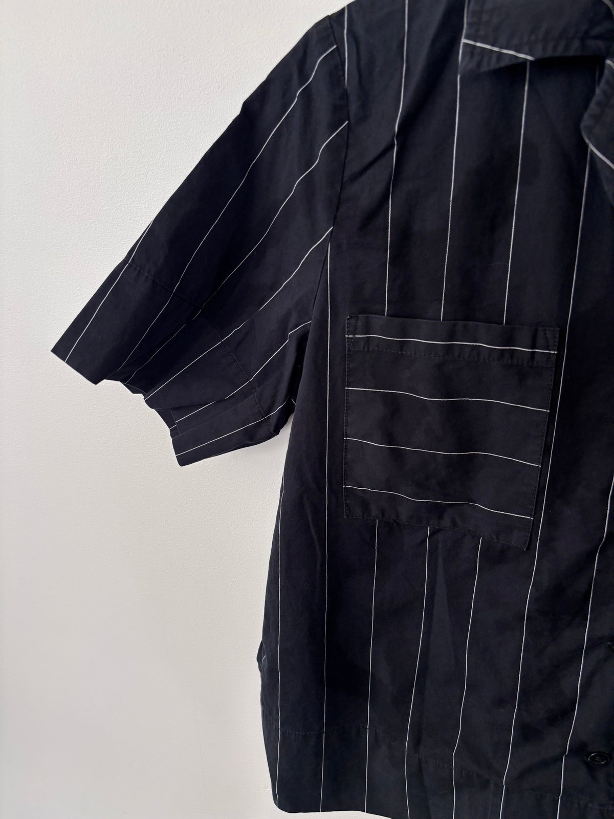 Contemporaine Boxy Pinstripe Poplin Top | Sz XS (oversized)