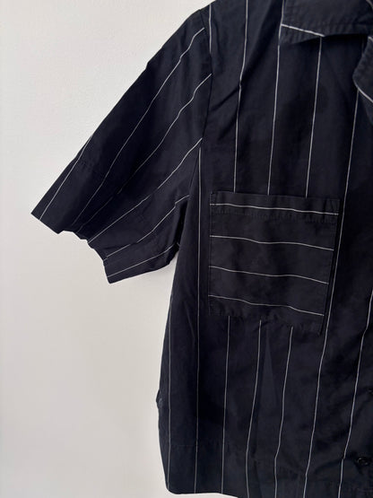 Contemporaine Boxy Pinstripe Poplin Top | Sz XS (oversized)