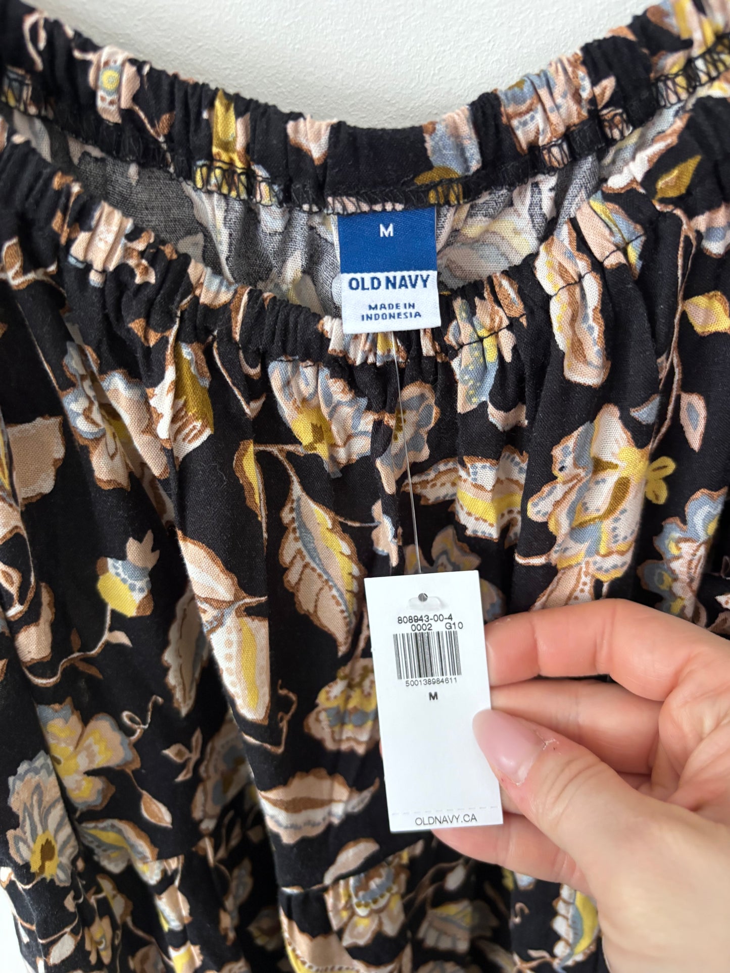 Old Navy Tiered Off Shoulder Brown Floral Dress NWT | Sz Medium