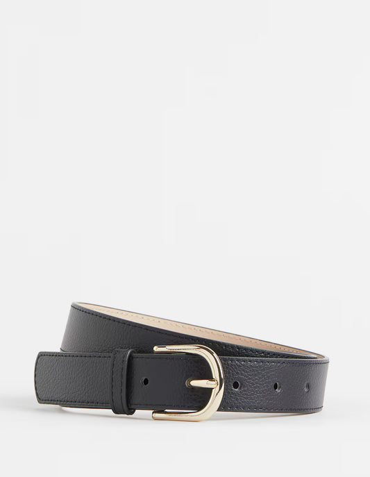 H&M Black Belt / Gold Hardware | Medium (N89S20)