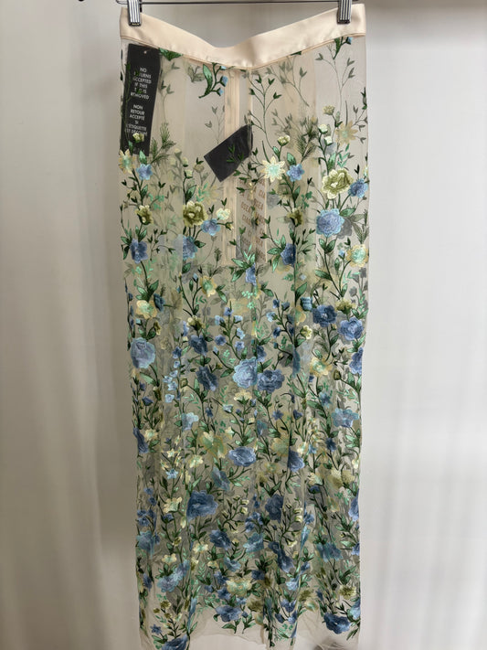 *NWT Floral Embroidered Sheer Maxi Skirt | Medium (waist 28")