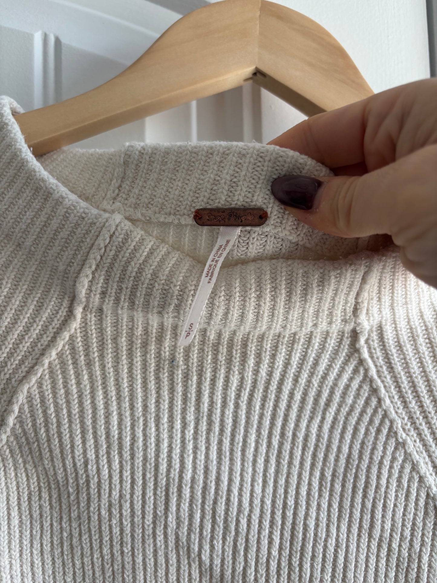 Free People "Too Good" Ribbed Mock Neck Sweater | Small (generous fit)