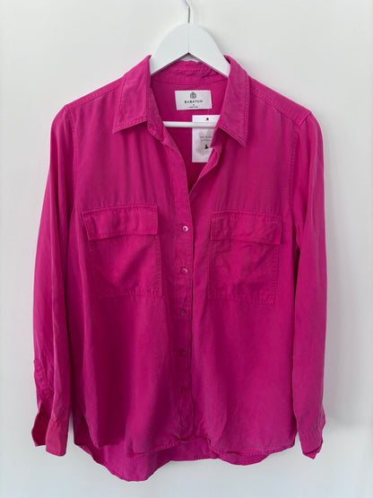 Babaton Pink Tencel Utility Shirt | Sz Small (M100W8)