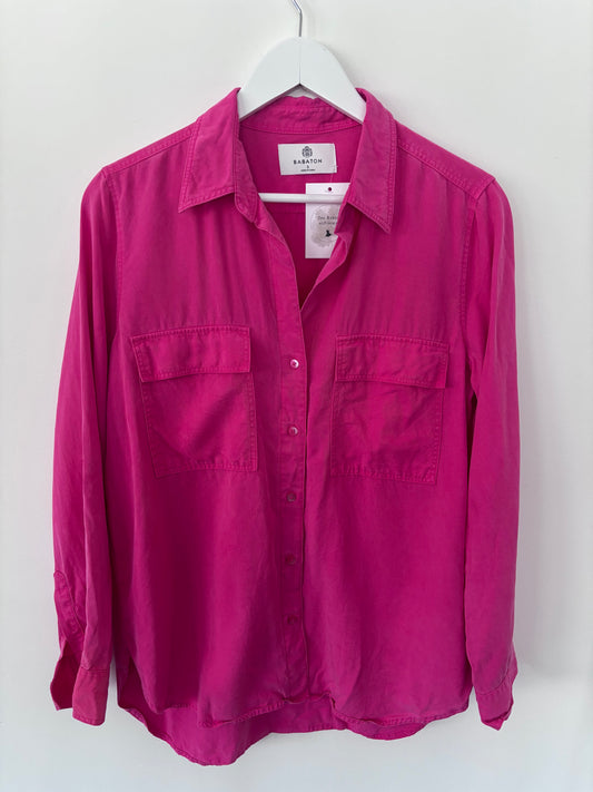 Babaton Pink Tencel Utility Shirt | Sz Small (M100W8)