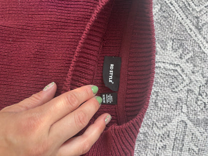 RD Style Cabernet Cropped Slouchy Sweater | Sz Medium